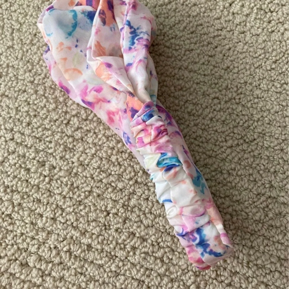 American Eagle Floral Hair Band Criss Cross Elastic Tie Dye Accessory NWOT